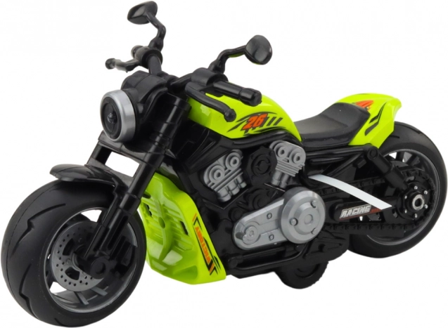 Grünes Motorraderspielzeug mit Effekten