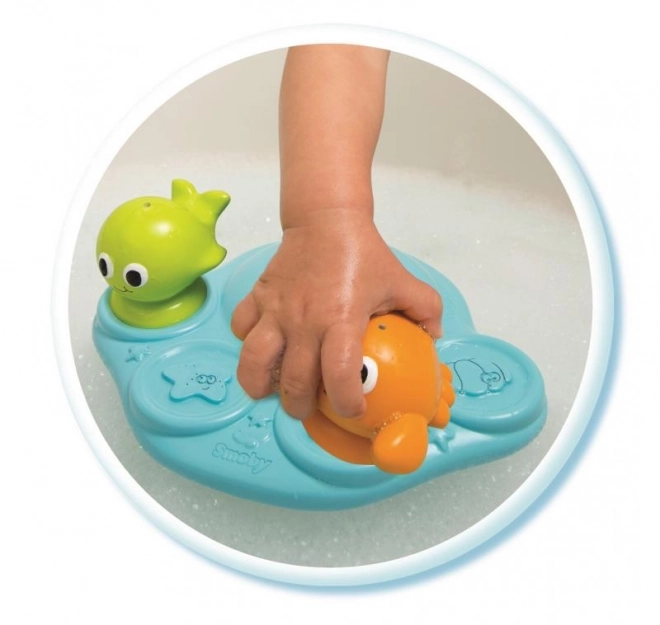 Insel mit Cotoons-Tierchen zum Baden