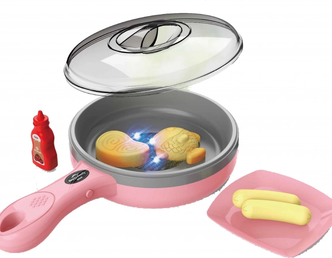 Elektronische rosa Pfanne für Kinder 27 cm mit Licht und Sound