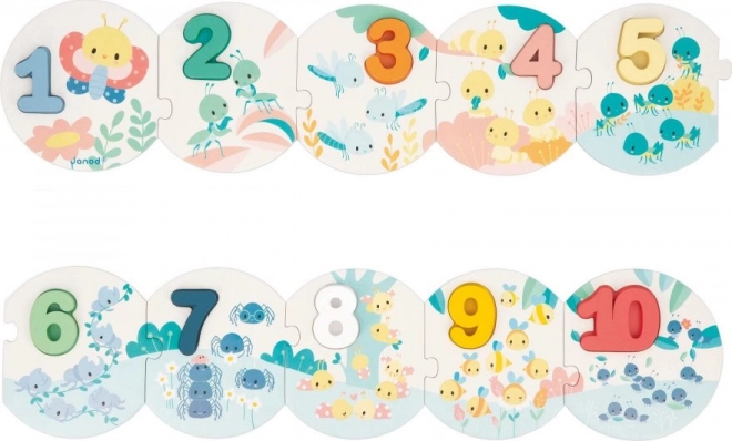 Janod Steckpuzzle Meine ersten Zahlen 2-in-1