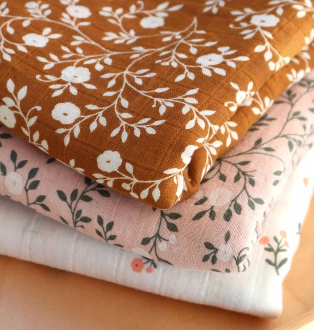A Little Lovely Company Musselin Handtuch XL Blüte – Karamell