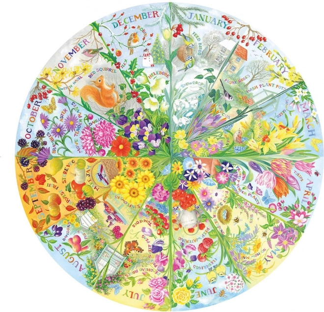 Rundes Puzzle Jahr Im Garten 500 Teile