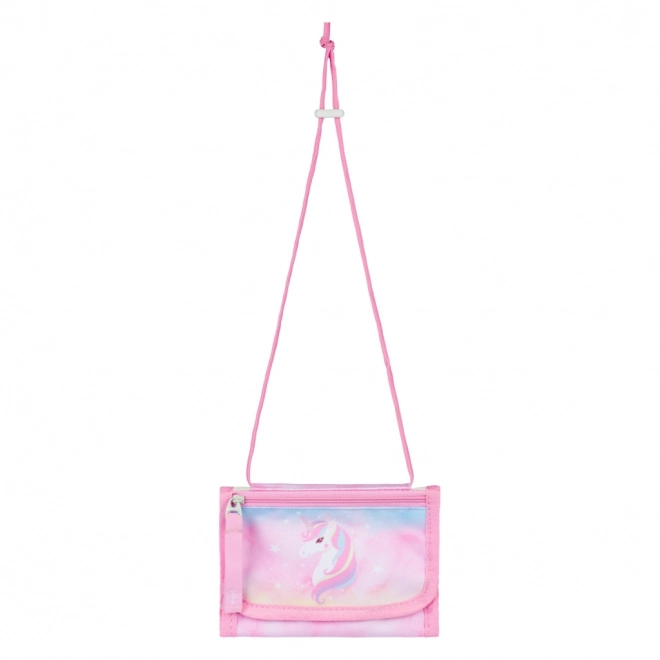 Regenbogen Einhorn Brieftasche mit Halsband