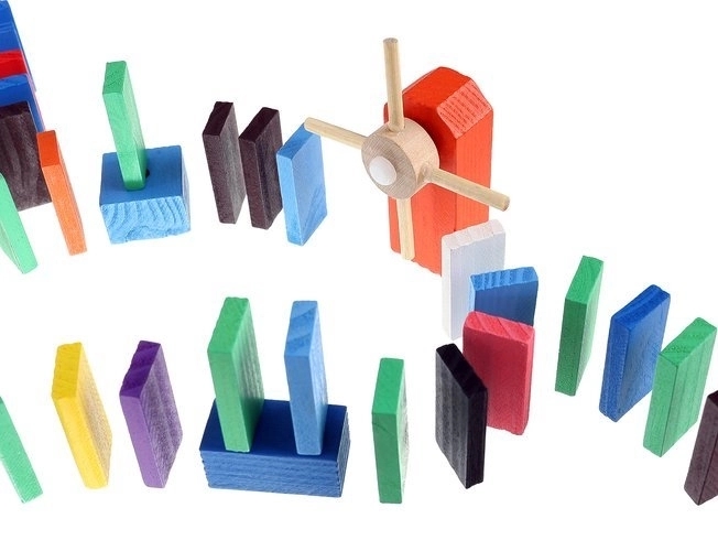 Buntstift-Holzdomino-Set für Kinder