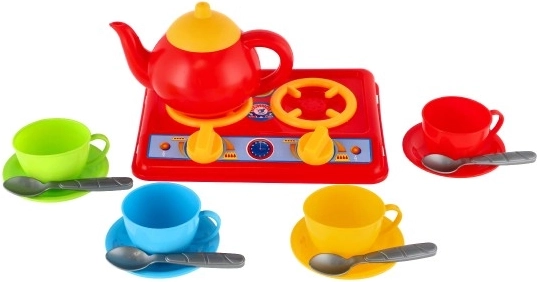 Kanne und Teeset zum Servieren