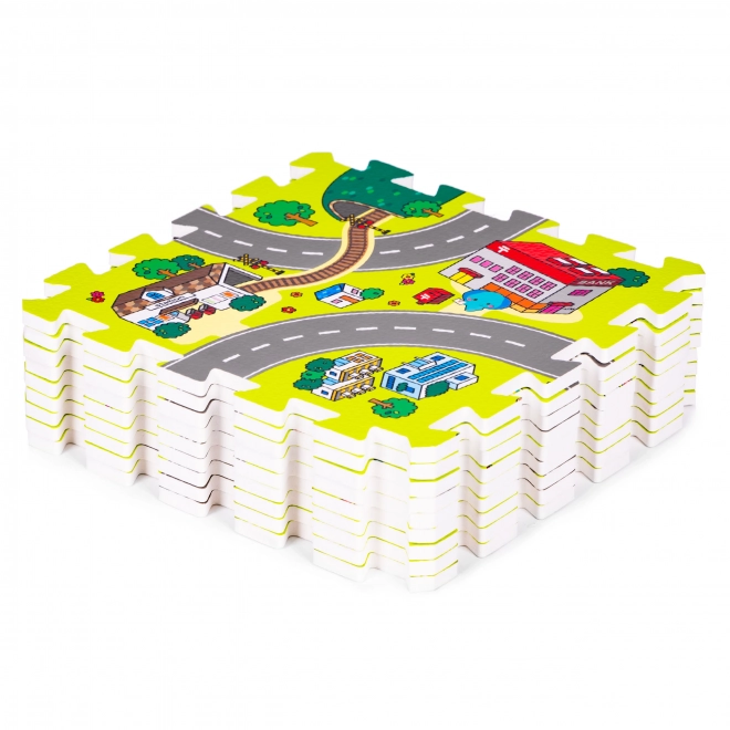 Schaumstoff-Spielmatte Stadt – 9 Teile 90,5 × 90,5 cm IPLAY