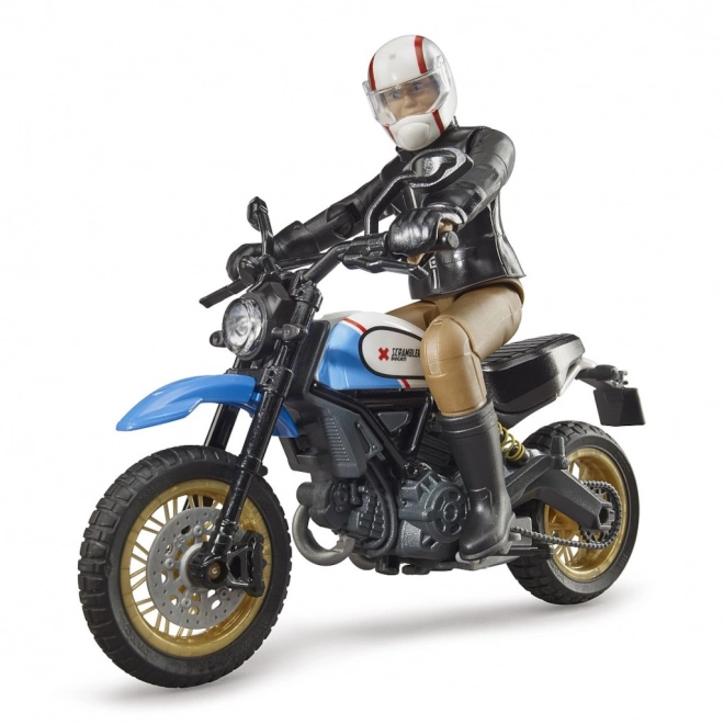 Bworld Motorrad Scrambler Ducati Café Racer mit Fahrer