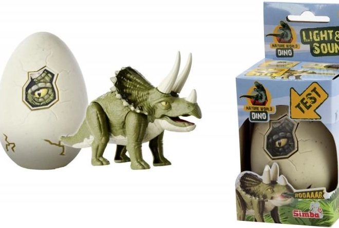 Leuchtende Dinosaurierfigur im Ei