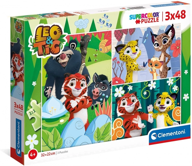 CLEMENTONI Puzzle Leo und Tig 3x48 Teile