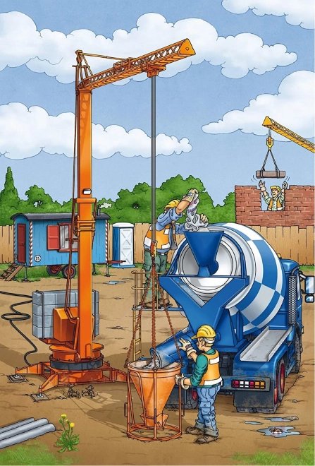 SCHMIDT Puzzle Auf der Baustelle 3x24 Teile