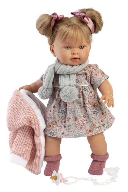 Realistische Puppe ALEXANDRA mit Geräuschen und weichem Stoffkörper - 42 cm