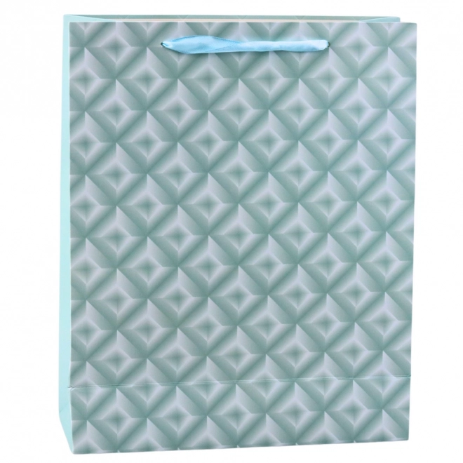 Geschenktasche mit Prägung blau-türkis 32 x 26 x 10 cm
