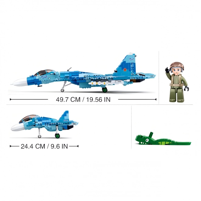 Sluban Modellbau Flugzeug Su-27 2-in-1