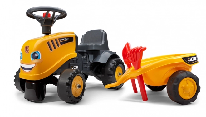 Baby JCB Rutschauto mit Anhänger und Spielzeugset Gelb