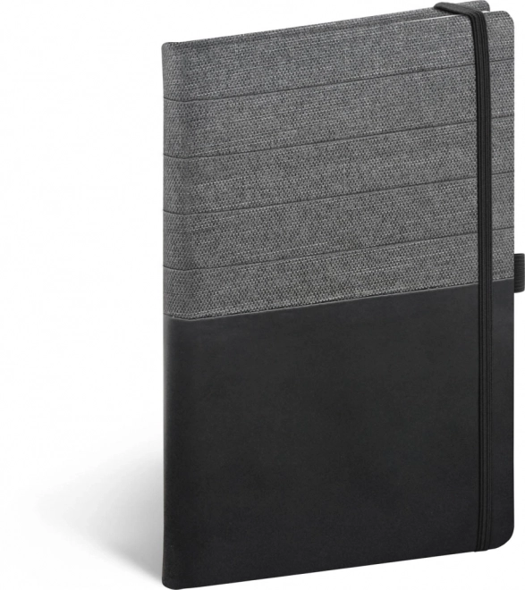 Notizbuch Leder Optik Schwarz-Grau Notique