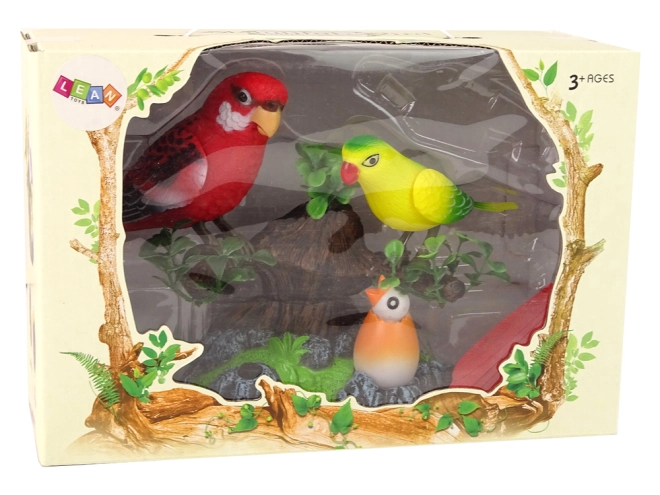 Bunte bewegliche Papageien