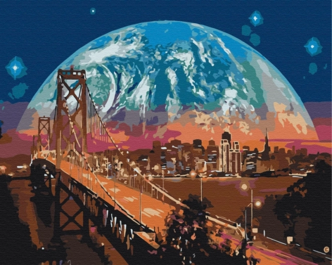 Bild Malen nach Zahlen - Mond über San Francisco