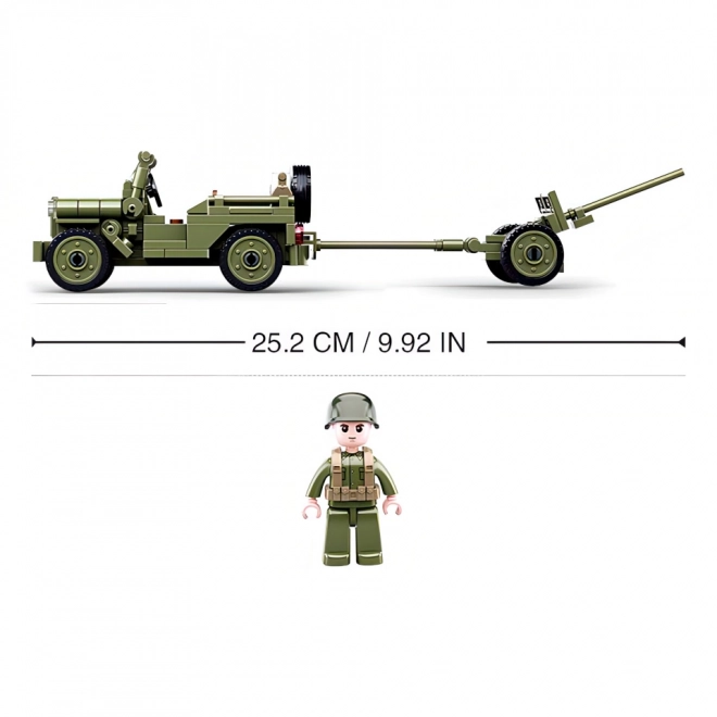 Sluban Armee WW2 Alliierte Jeep und Flugabwehrkanone