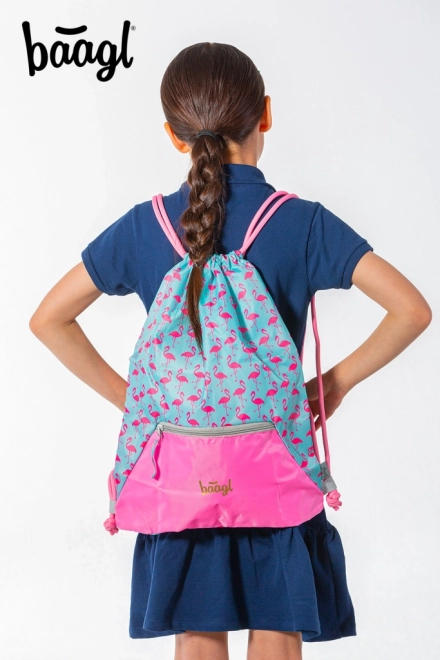 Baagl Sporttasche mit Tasche Flamingo