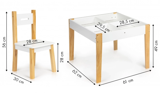 Kinder Holz Tisch und Stühle Set mit Tafel