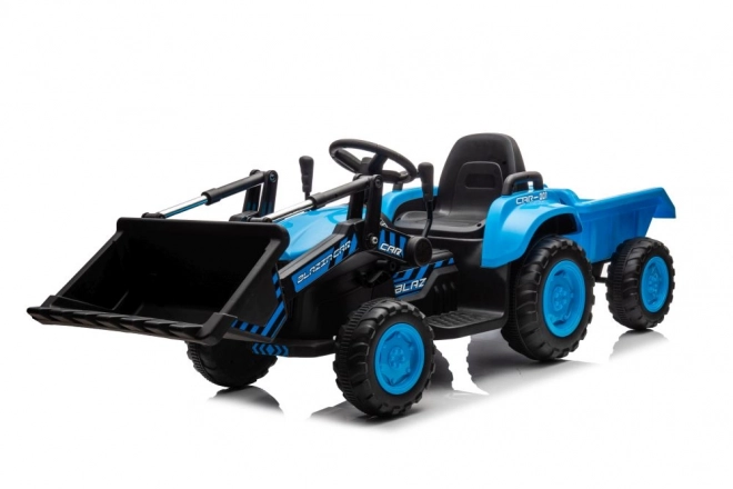 Elektrischer Kindertraktor mit Schaufel blau