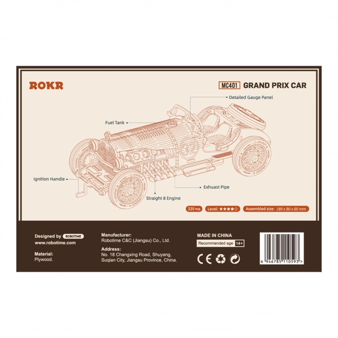 Rokr 3D Holzpuzzle Grand Prix Auto