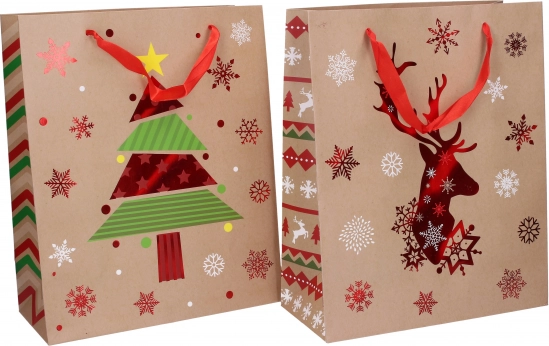 Geschenkpapiertüte M zu Weihnachten 32 × 26 × 10 cm