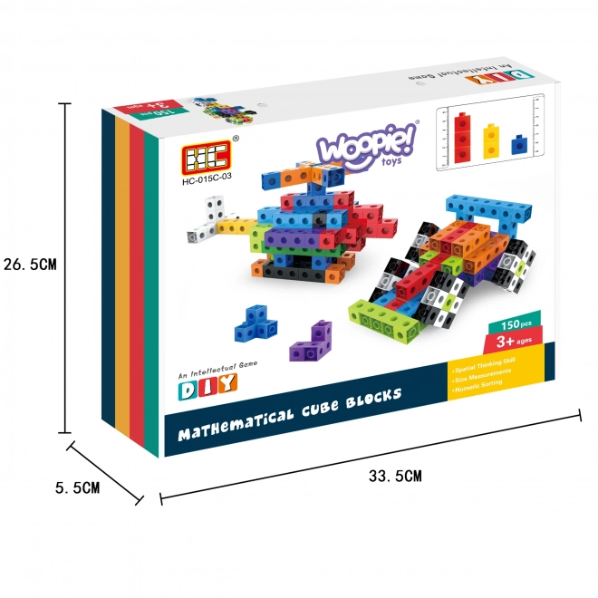 Woopie Konstruktionsbausteine 3D Würfel - Set mit 150 Teilen
