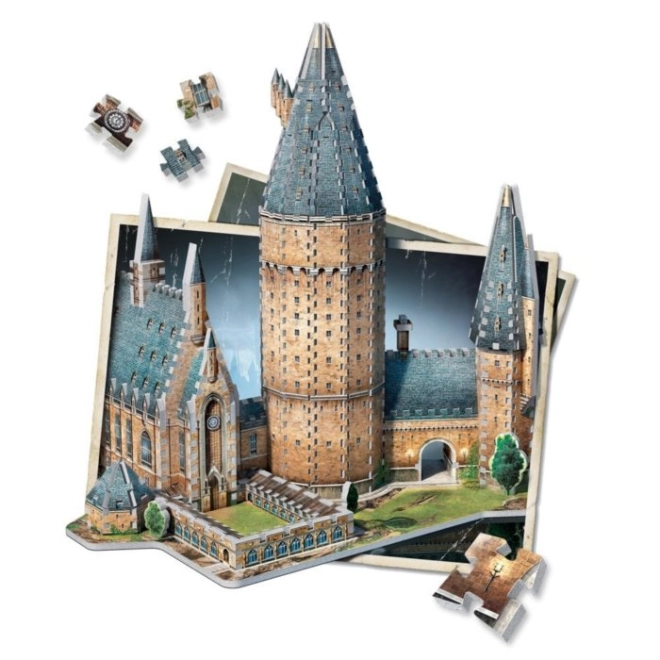 Detailreiche Große Halle und Hogwarts-Türme
