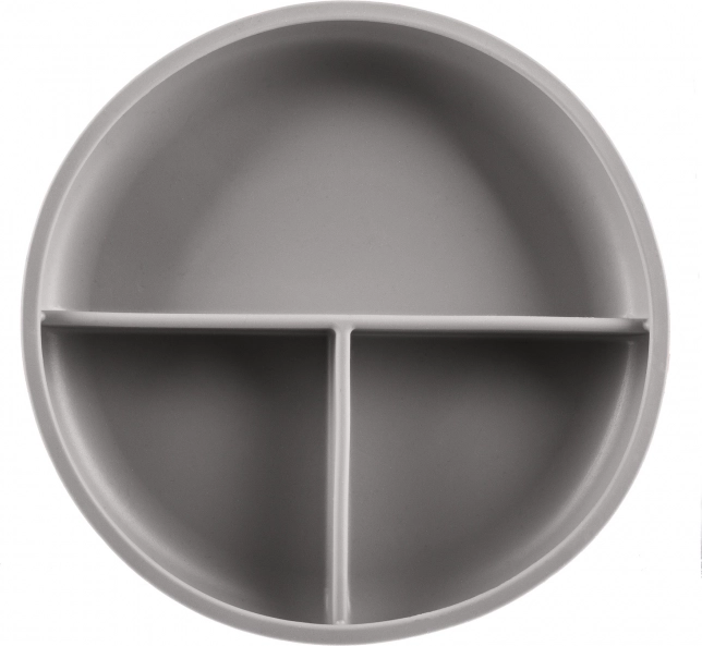 Geteilter Silikonteller mit Saugnapf, Dove Grey