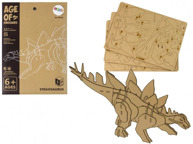 Dreidimensionales Holzpuzzle Stegosaurus