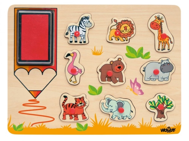 Safari Stempel & Puzzle 2-in-1 Set