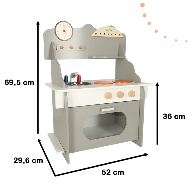 Holzspielküche mit Backofen und Zubehör für Kinder