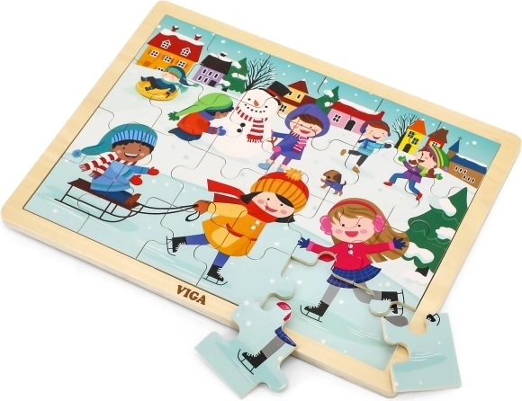 Stabile Holzplatte für einfaches Puzzeln