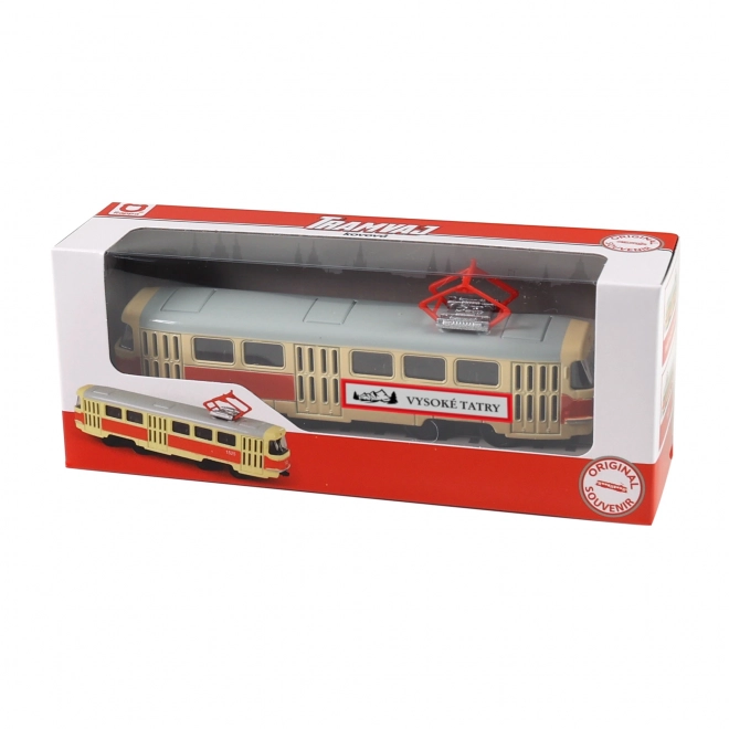 Klassische Retro-Straßenbahn Metall 16 cm