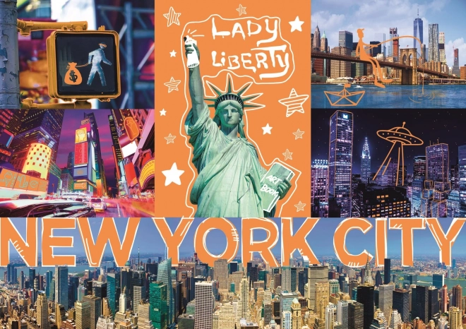 Neon Farbenlinie New York Puzzle 1000 Teile