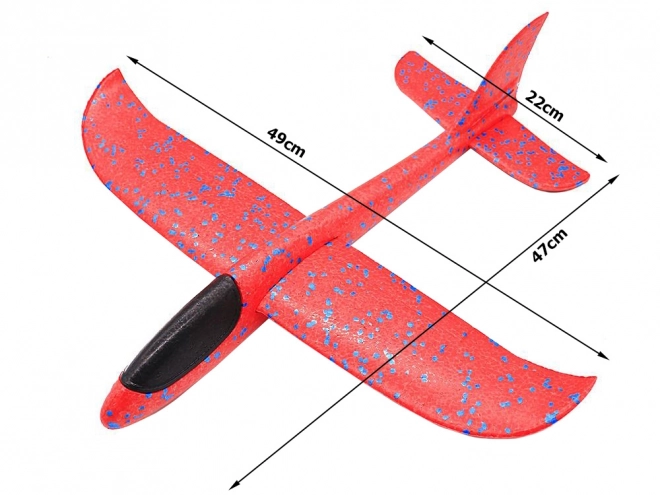 Großer roter Styroporflugzeug-Gleiter 47 cm