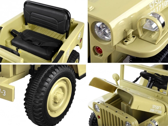 Fernsteuerbares Militärfahrzeug Willys – Beige