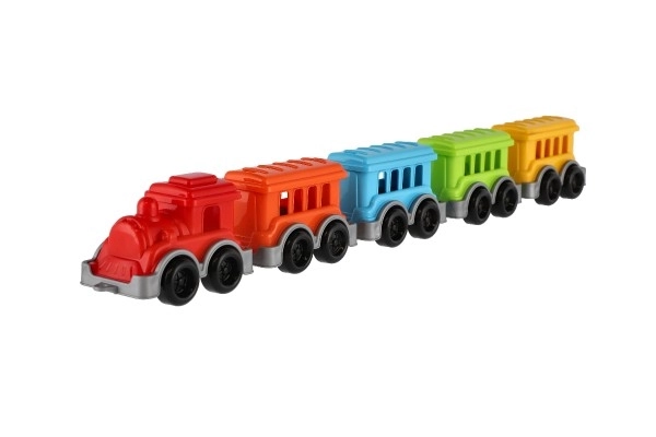 Kunterbunter Zug mit 4 Waggons