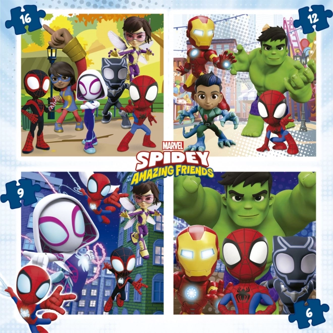 Educa Puzzle im Koffer Spidey und seine erstaunlichen Freunde 4-in-1