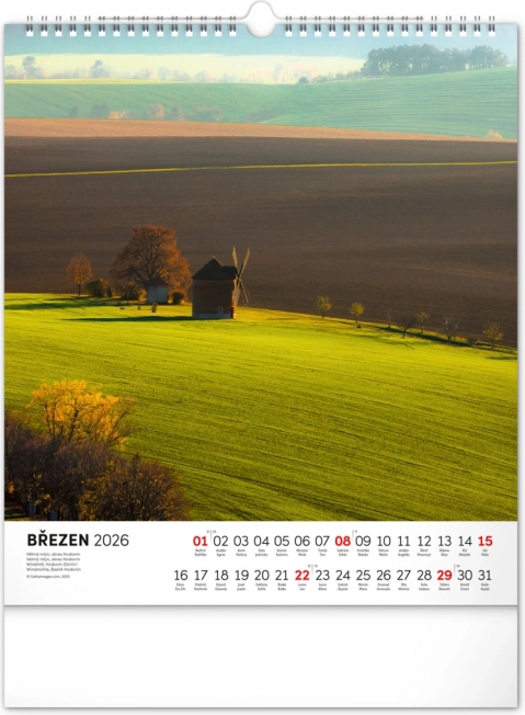 Wandkalender Spaziergänge durch die mährische Landschaft 2026