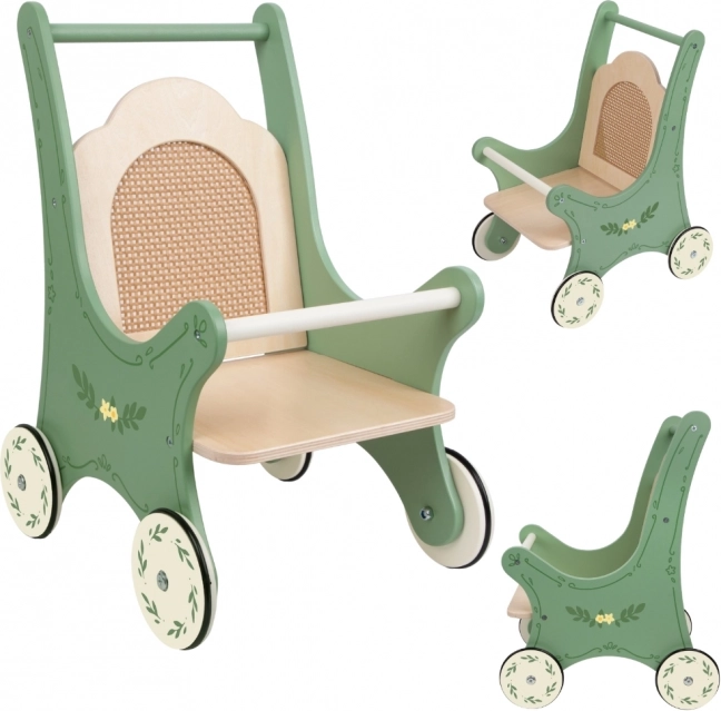 Holzwagen für Puppen im Vintage-Stil