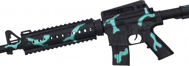 Kinder Kunststoffgewehr mit Schwungrad 61 cm schwarz-blau