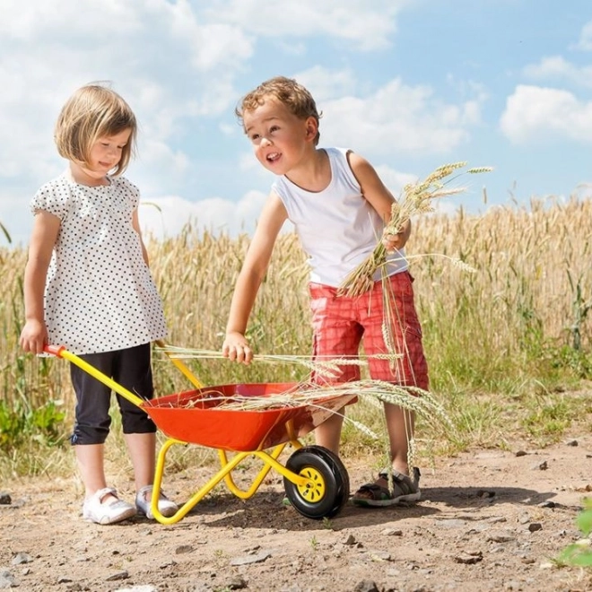 Roter Metall-Schubkarren Rollytoys