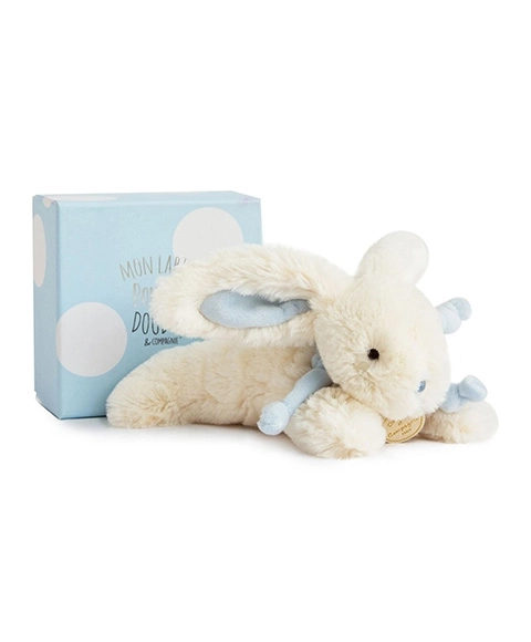 Doudou Plüsch-Kaninchen Geschenkset Blau