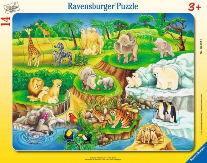 Ravensburger Puzzle Besuch im Zoo 14-teiliges Rahmenpuzzle