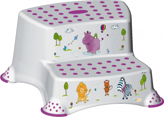 Zweistufiger Hocker für WC/Waschbecken „Hippo“, Weiß
