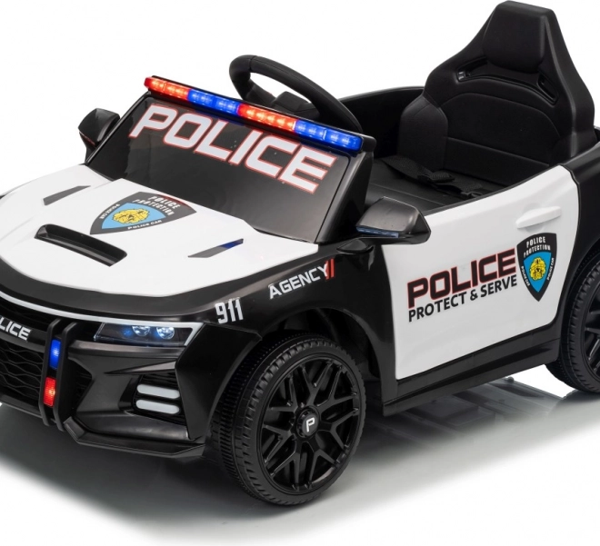 Schwarzes Polizeiauto 911 Agentur