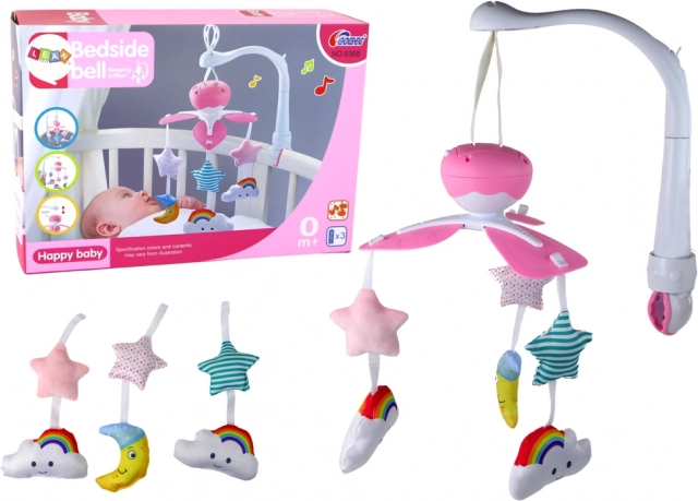 Universelles Mobile mit Clip und Plüschspielzeugen Rosa