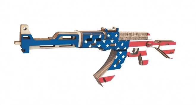 Dreidimensionales Holzpuzzle AK47 Gewehr Amerikanische Flagge